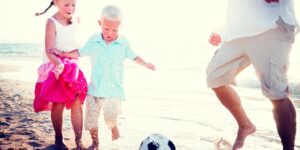 happy family spending time together outdoors