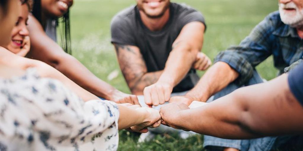 family having fun together outdoors