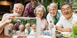 family enjoying healthy meal together at home