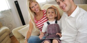 happy family at home