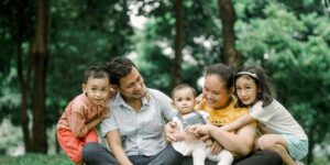 happy family at home
