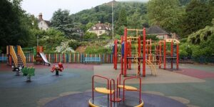happy family with children in a park