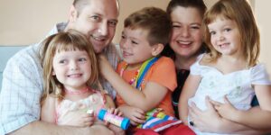 happy family at home