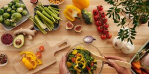 healthy lifestyle with balanced diet and exercise