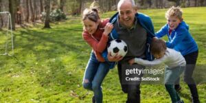 happy family playing together