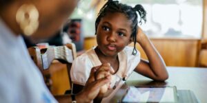 child learning at home
