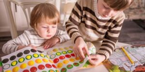 child learning at home