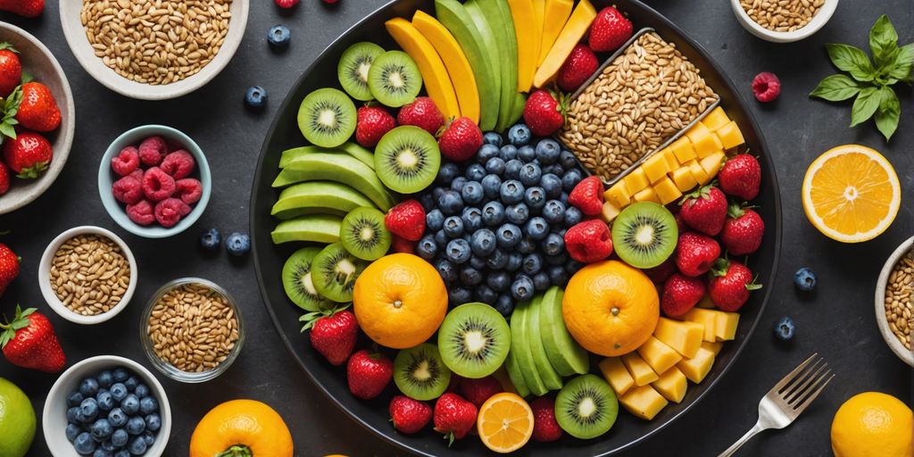 Colorful plate of healthy food