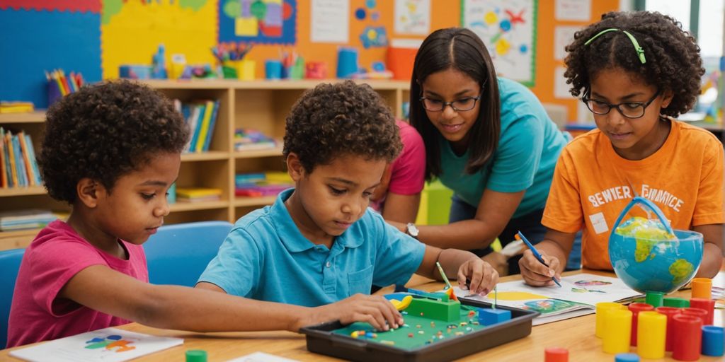 Children engaged in educational activities