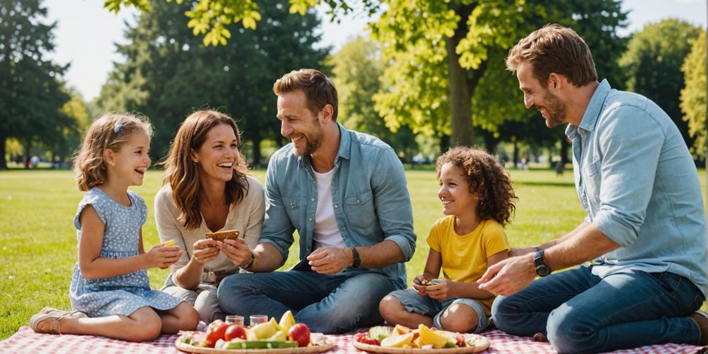 Family picnic with games and laughter